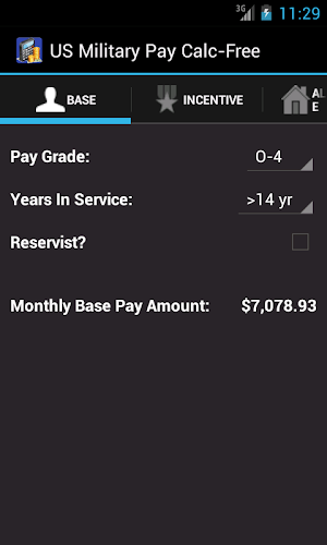 US Military Pay Calc Free Screenshot 0