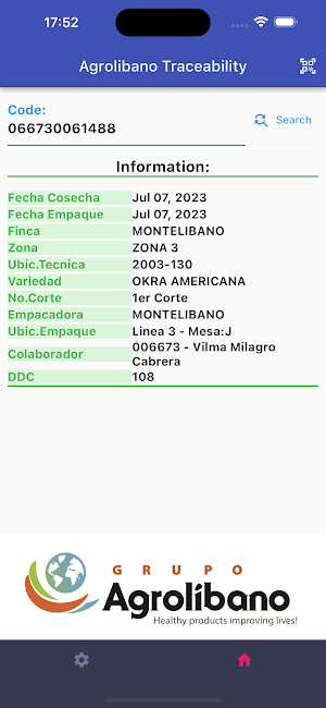 Agrolibano Traceability Screenshot 1