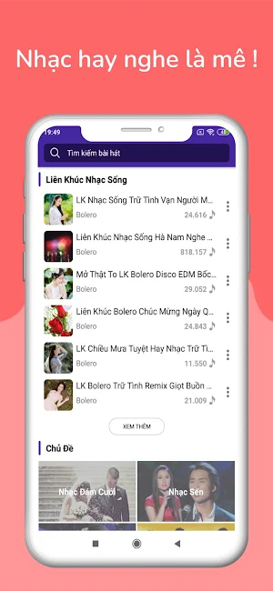 Nhạc Vàng - Nhạc Trữ Tình & Bolero Screenshot 2