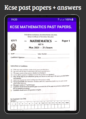 Mathematics Kcse past papers Screenshot 0