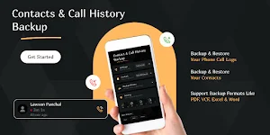 Call History Contacts Backup Screenshot 0