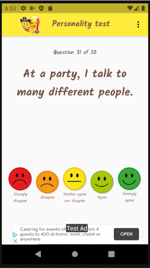 Personality Test Screenshot 2