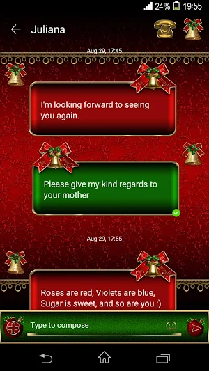 Merry Christmas Go SMS Theme Screenshot 0