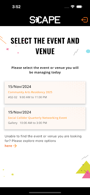*SCAPE Attendee Hub Screenshot 3