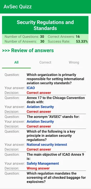 AvSec Quiz App Screenshot 2