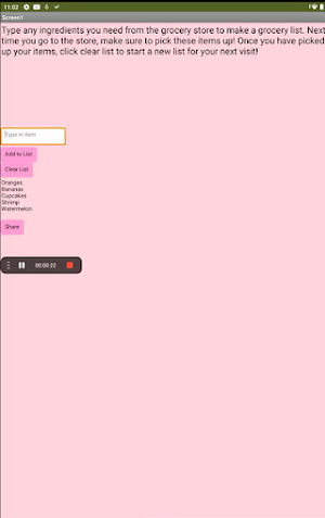 Grocery List Screenshot 1
