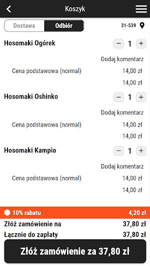TakiDa Sushi Screenshot 1