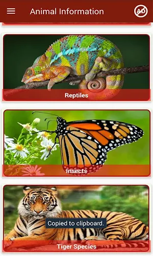 Animal Information in English Screenshot 3