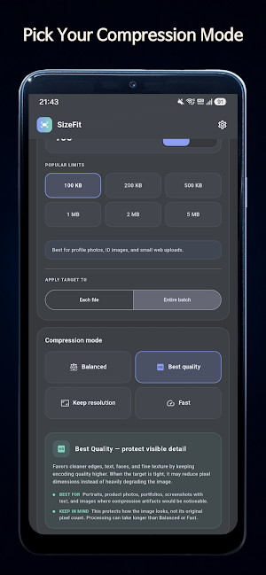 SizeFit: Image PDF Compressor Screenshot 1