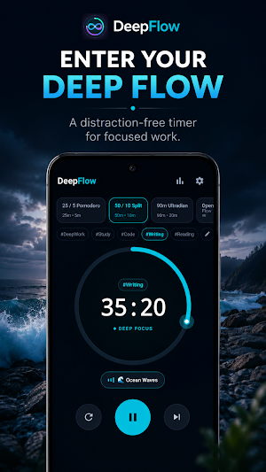 DeepFlow: Pomodoro Focus Timer Screenshot 0