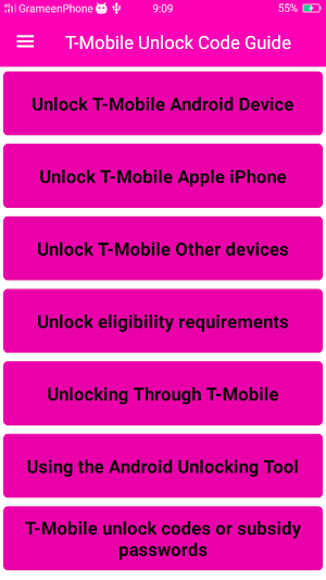 T-Mobile Unlock Code Guide Screenshot 0