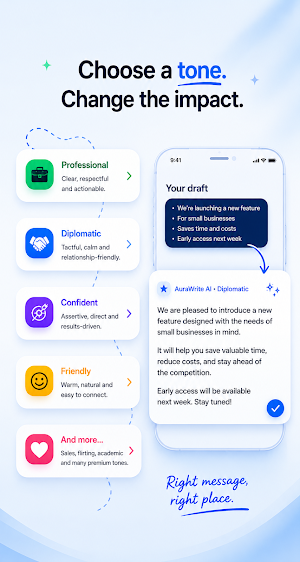 AuraWrite AI - Rewrite Styles Screenshot 1