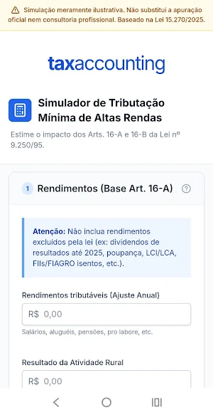 Simulador IRPF Mínimo Screenshot 0