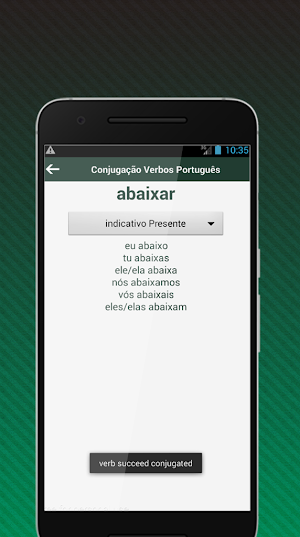 Conjugação Verbos Português Screenshot 2