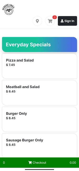 Service Grill Pizza and Burger Shack Screenshot 1