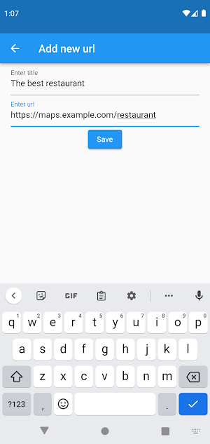URL launcher Screenshot 1