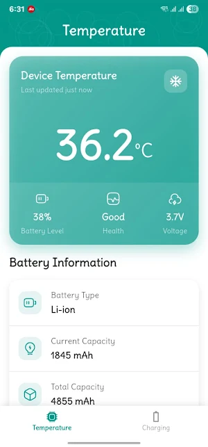 Battery Temperature Screenshot 0