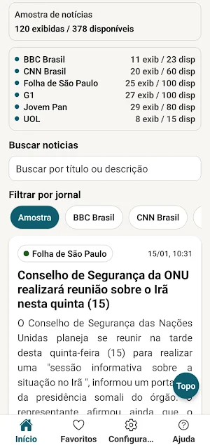 Leitor RSS: Notícias Privadas Screenshot 2