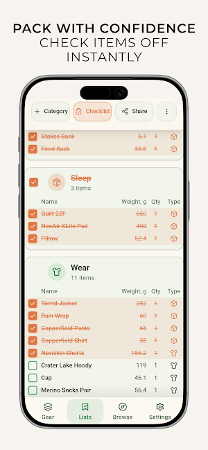 MetaGear: Outdoor Gear Tracker Screenshot 3