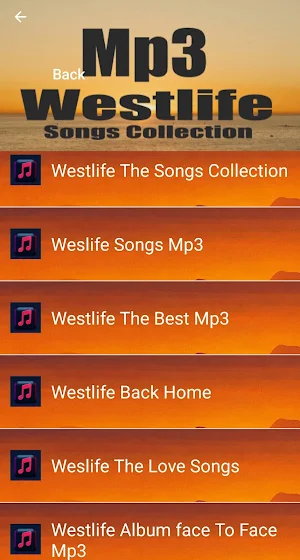 Westlife Songs Collection Mp3 Screenshot 0