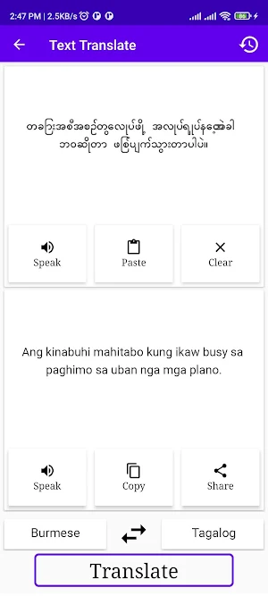 Burmese To Tagalog Translator Screenshot 1