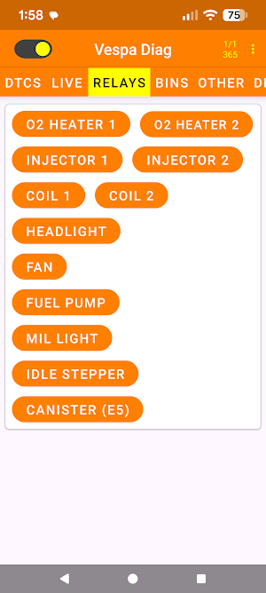 Vespa Diag Screenshot 2