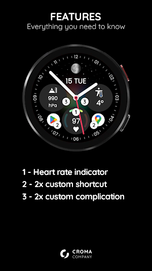 Proxima watch face Wear OS Screenshot 1