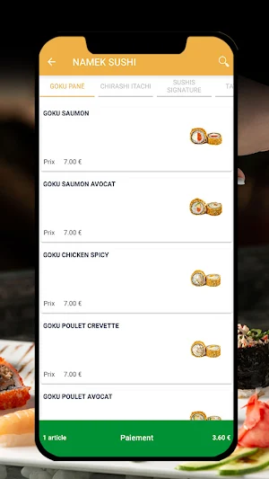 NAMEK SUSHI Screenshot 2