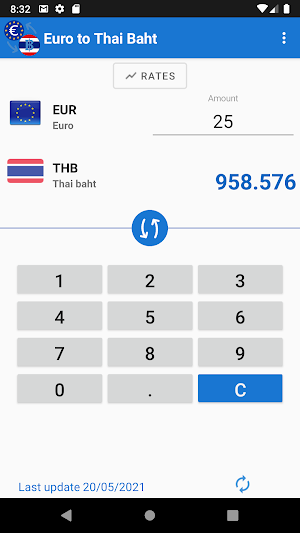 Euro to Thai Baht / EUR to THB Converter Screenshot 0