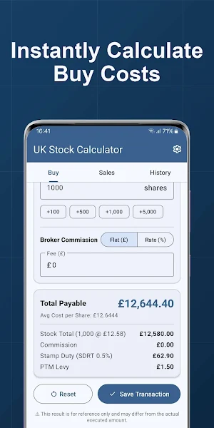 UK Stock Calculator (LSE/AIM) Screenshot 2