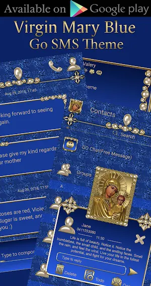 Virgin Mary Blue theme Screenshot 3