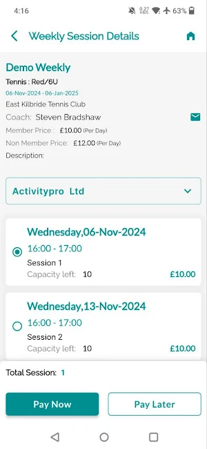 East Kilbride Tennis Club Screenshot 3