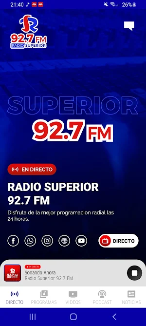 Radio Superior 92.7 FM Screenshot 1