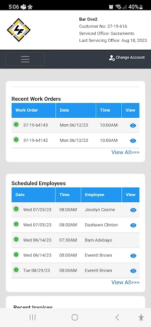 LF Customer Portal Screenshot 1
