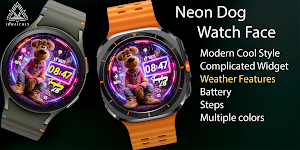 Neon Dog Watch Face Screenshot 0