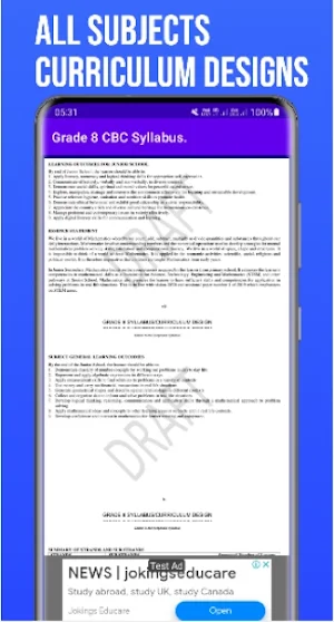 Grade 8 CBC Syllabus Guide Screenshot 2