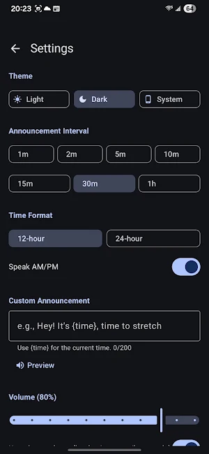 Talking Clock: Time Announcer Screenshot 3