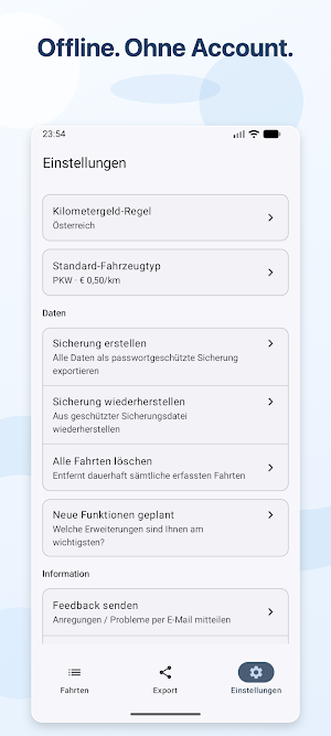 KM Geld – Fahrtenbuch Screenshot 3