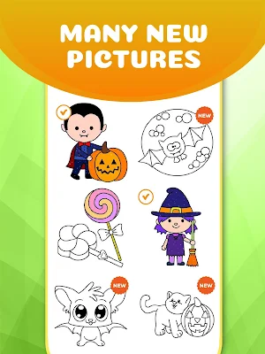 Glittery Halloween Coloring Book By Numbers Screenshot 1