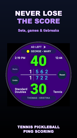 Tennis Pickleball Ping Scoring Screenshot 1