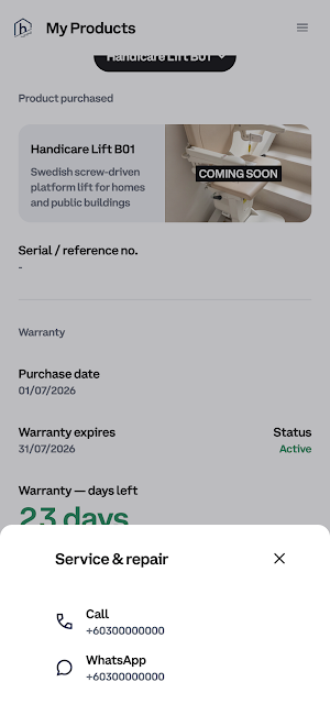 Handicare Lift Screenshot 2