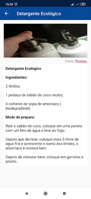 Receitas Produtos de Limpeza Ecológico Screenshot 2