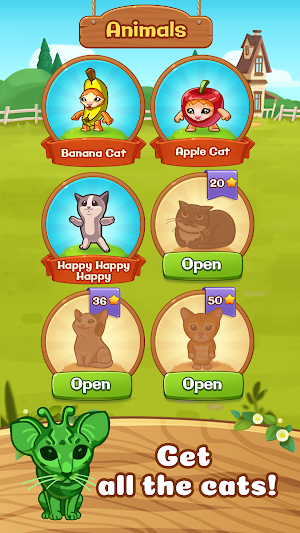 Happy Cats Farm: Banana Puzzle Screenshot 1