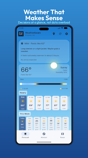 WeatherAware: Forecast Advisor Screenshot 0