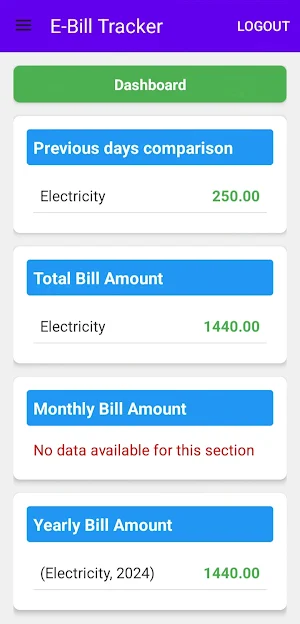 E-Bill Tracker Screenshot 2