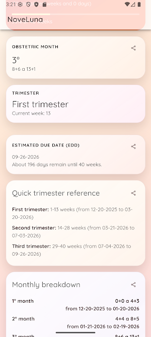 NoveLuna - Pregnancy Companion Screenshot 1
