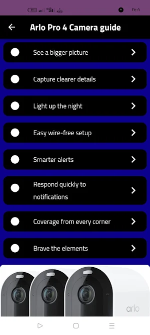 Arlo Pro 4 Camera guide Screenshot 0