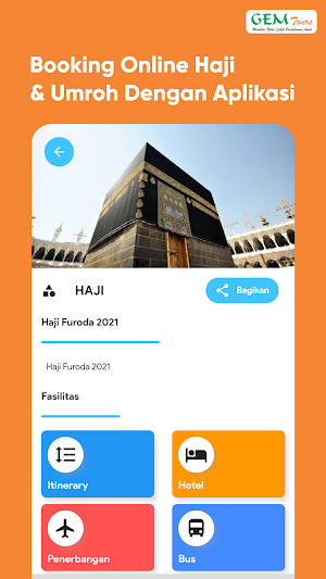 GEM TOURS : Aplikasi Panduan Haji dan Umroh Screenshot 1