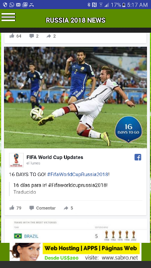 Russia 2018 NEWS Football Worl Screenshot 2