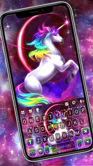 Galaxy Sky Unicorn Keyboard Background Screenshot 0